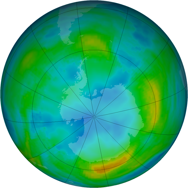Antarctic ozone map for 13 May 1983